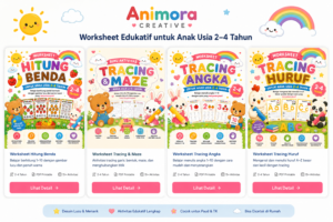 Worksheet Edukatif Anak Usia 2–4 Tahun (75 Halaman PDF Printable)